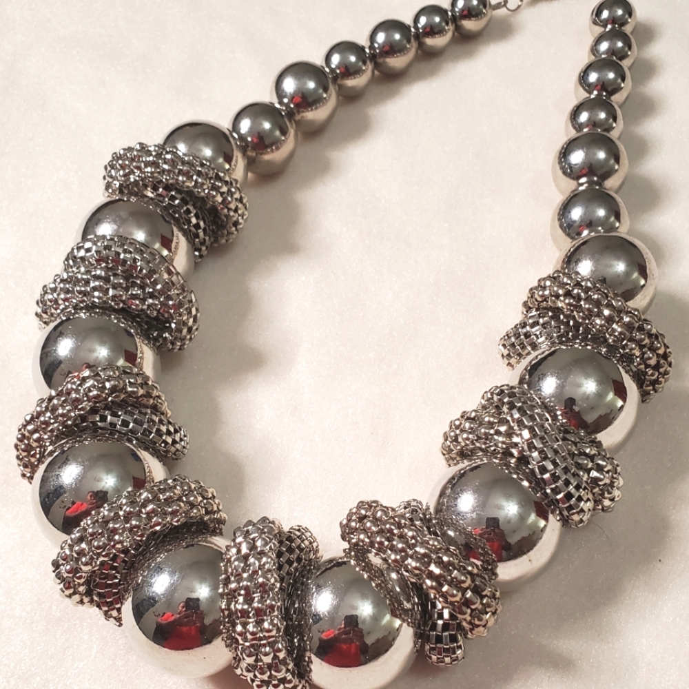Silver statement necklace